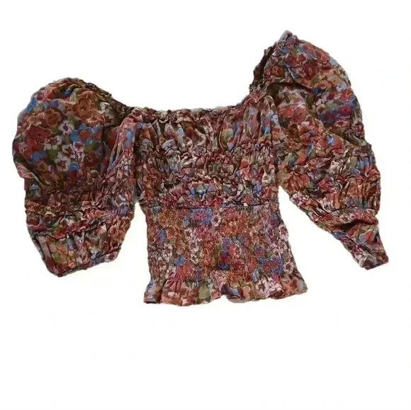 House of Harlow 1960 Tops - House of Harlow 1960 Floral Puff Sleeve Blouse